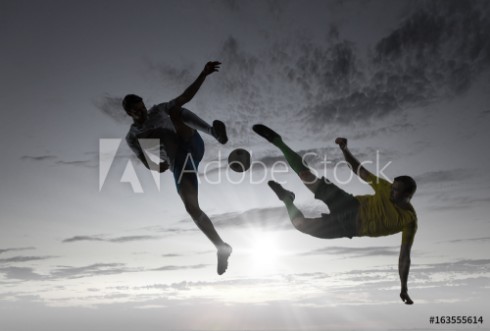 Picture of Silhouettes of two soccer players